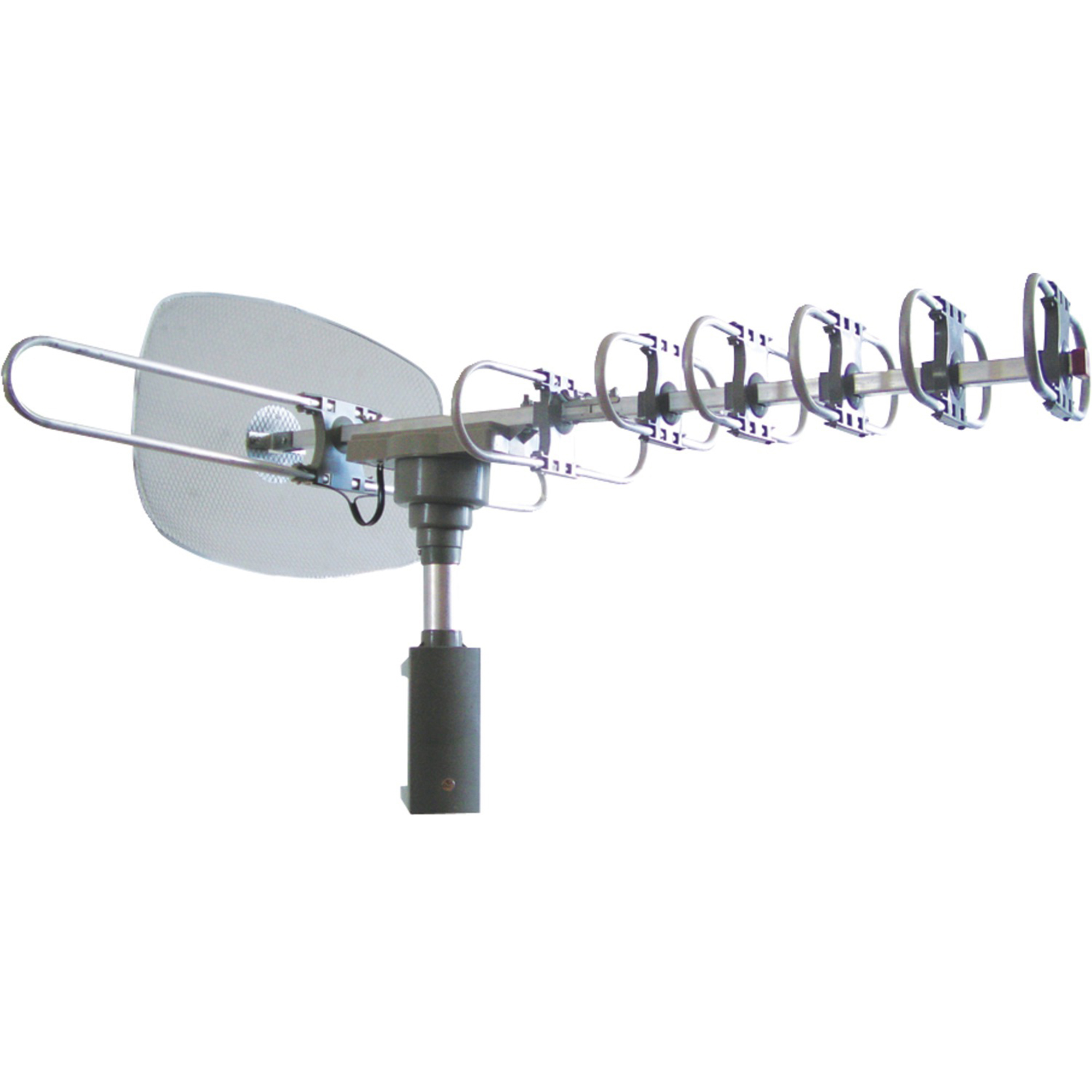 Naxa High-Powered Amplified Motorized Outdoor Digital TV Antenna — 350Â° Rotation, UHF/VHF/FM Compatible, Remote Control, Model# NAA-351